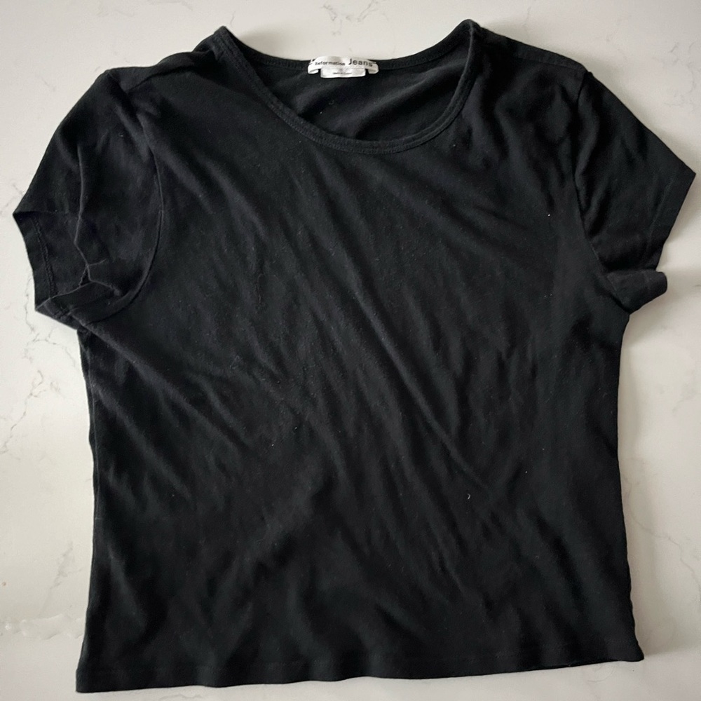 Reformation tshirt crop size medium like new black